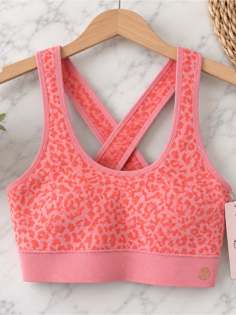 NWT Chinese laundry pink cheetah bra p
